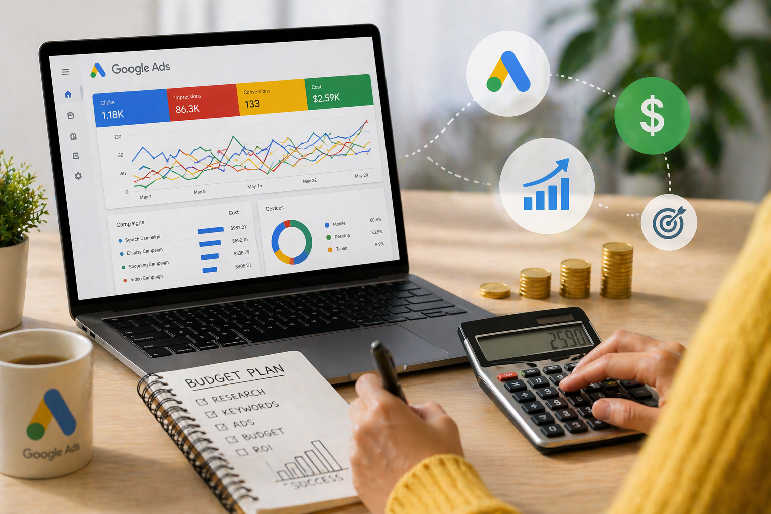 כמה להשקיע בגוגל אדס